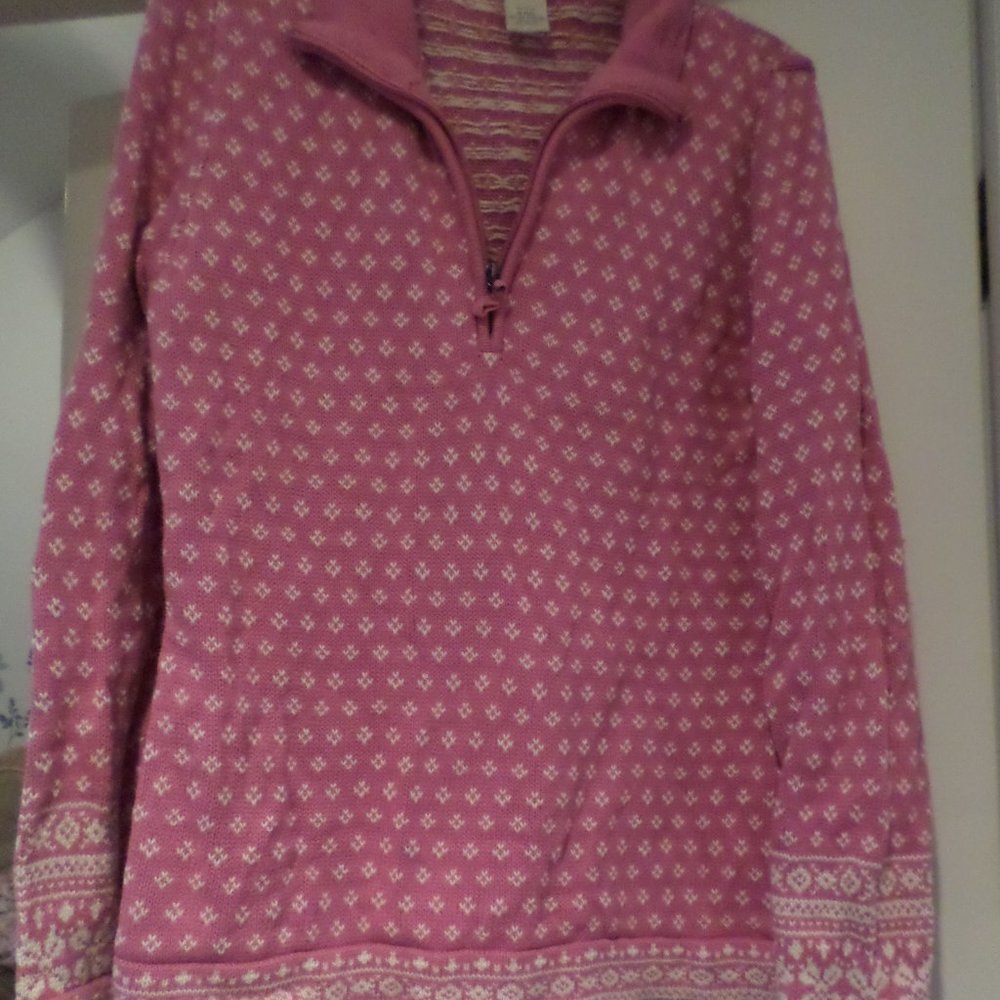 L.L. Bean PINK 100% Cotton Pullover Sweater Size M